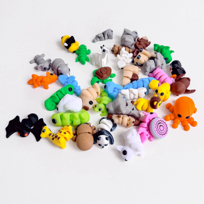 3D Printed Colorful Small Animal Toys, Cross-Border Hot-Selling Realistic Animal Models, Micro-Landscape Decorations