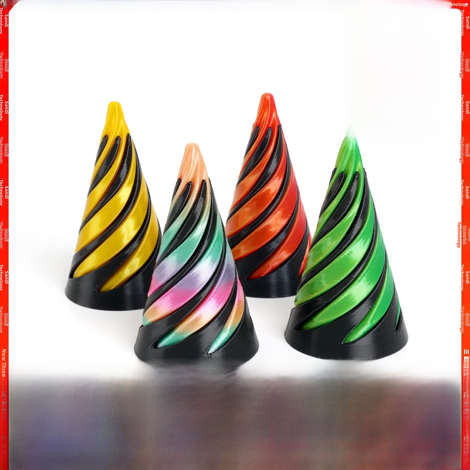 3D Custom Printed Spinning Stress Relief Toy, 3D Printed Dragon Figurine, Educational Cone-Shaped Dual-Color Puzzle Toy