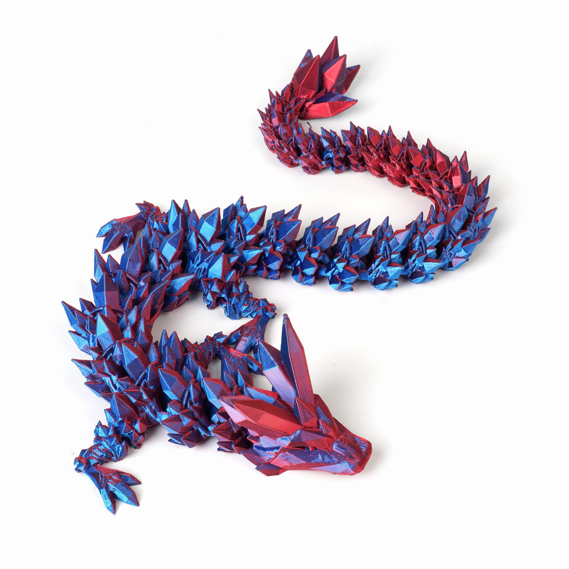 3D Printed Dragon Ornament with Movable Joints, 3D Printed Dragon Crystal Dragon Toy Ornament Figurine Chinese Dragon