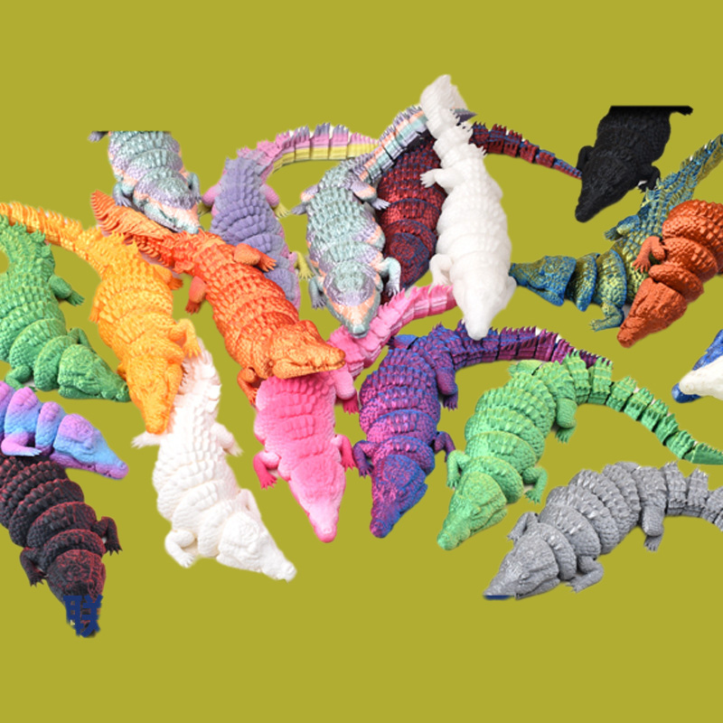 3D Printed Crocodile Cross-Border Hot-Selling 3D Toy Animal 3D Figurine Dragon Exquisite Gift Popular Business Gift