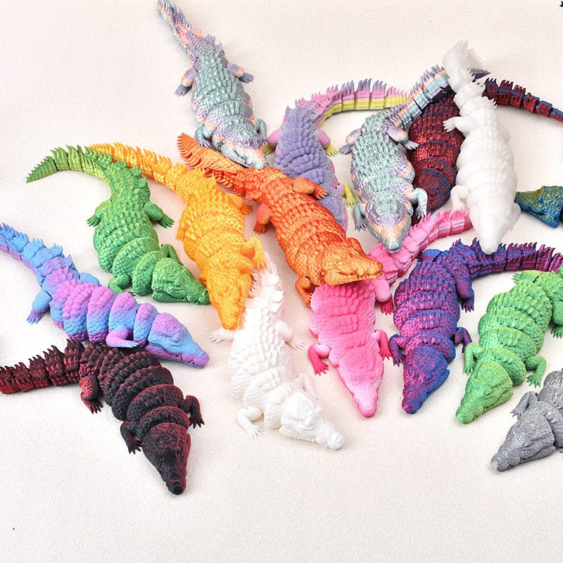 3D Printed Crocodile Cross-Border Hot-Selling 3D Toy Animal 3D Figurine Dragon Exquisite Gift Popular Business Gift